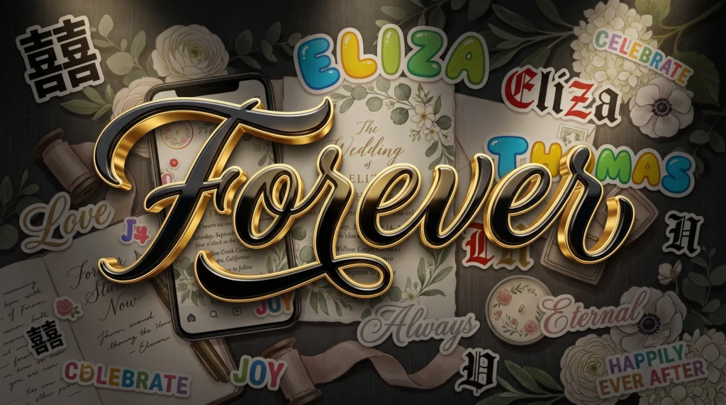 bold cursive text