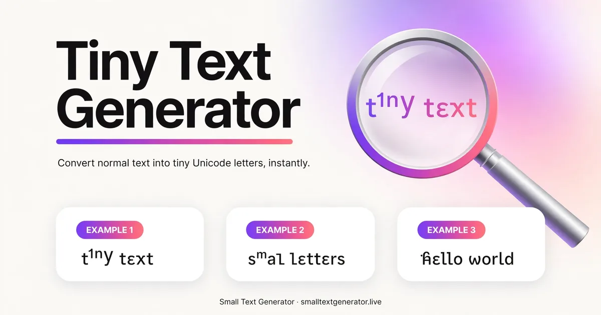 Tiny Text Generator: convert normal text into tiny Unicode letters